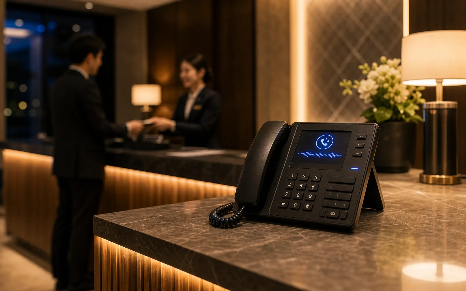 ホテル代表電話の一次応対を支える音声AIの運用イメージ
